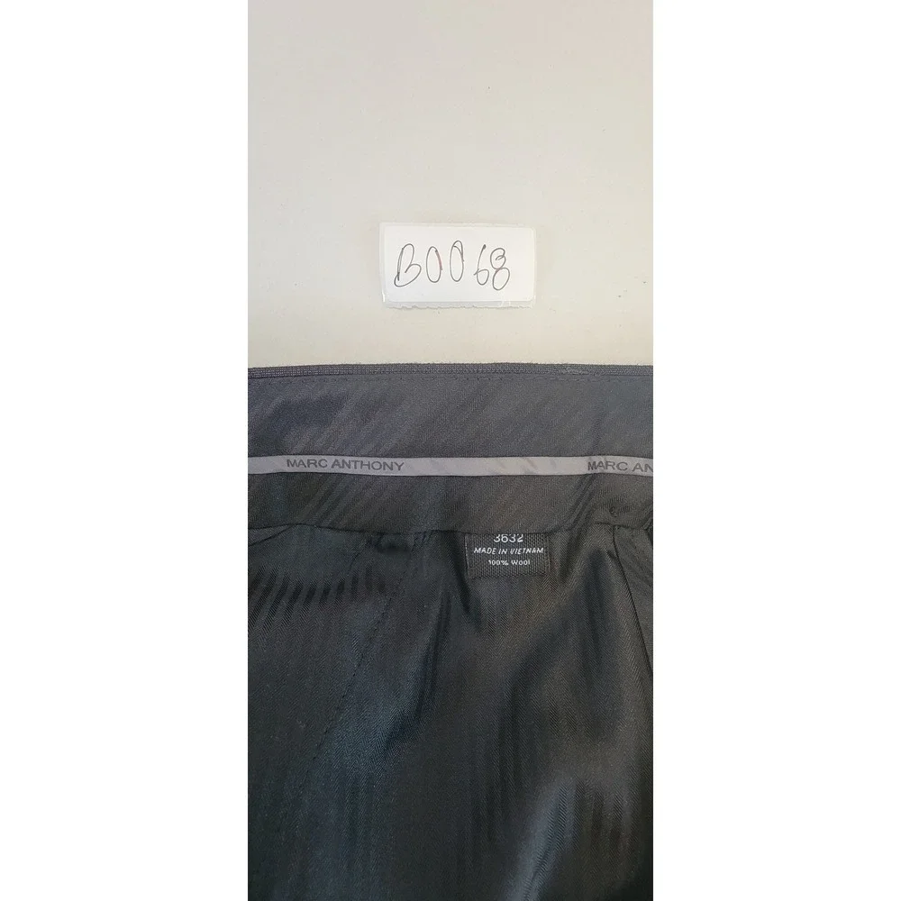 Marc Anthony Men's Gray Dress Pants, Size 36x32, Herringbone Pattern